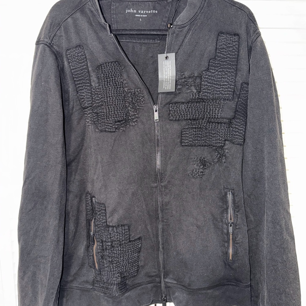 John Varvatos Charcoal Textured Men's Jacket